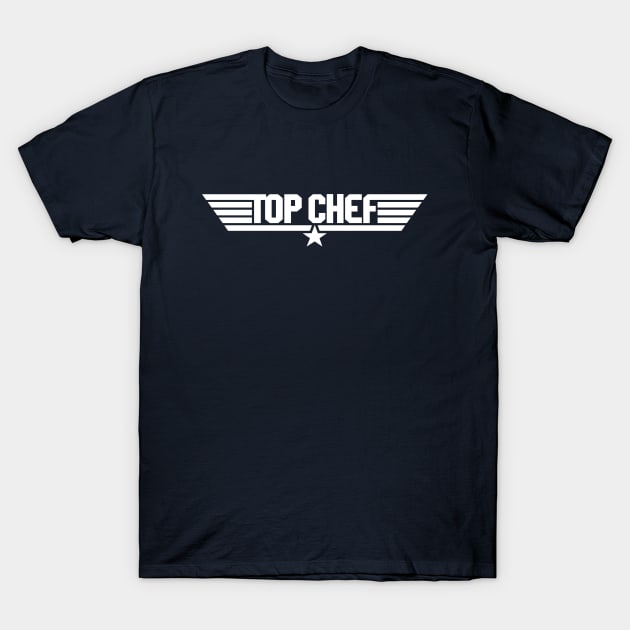 Top Chef Top Gun - white print T-Shirt by retropetrol
